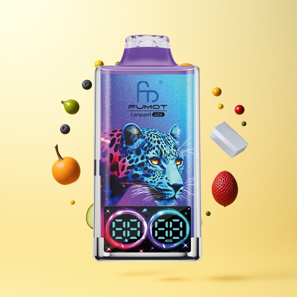 فوموت ليوبارد Fumot Leopard 40K نَفث شيشة إلكترونية ذات استخدام لمرة واحدة توت أزرق مثلج مع شاشة رقمية