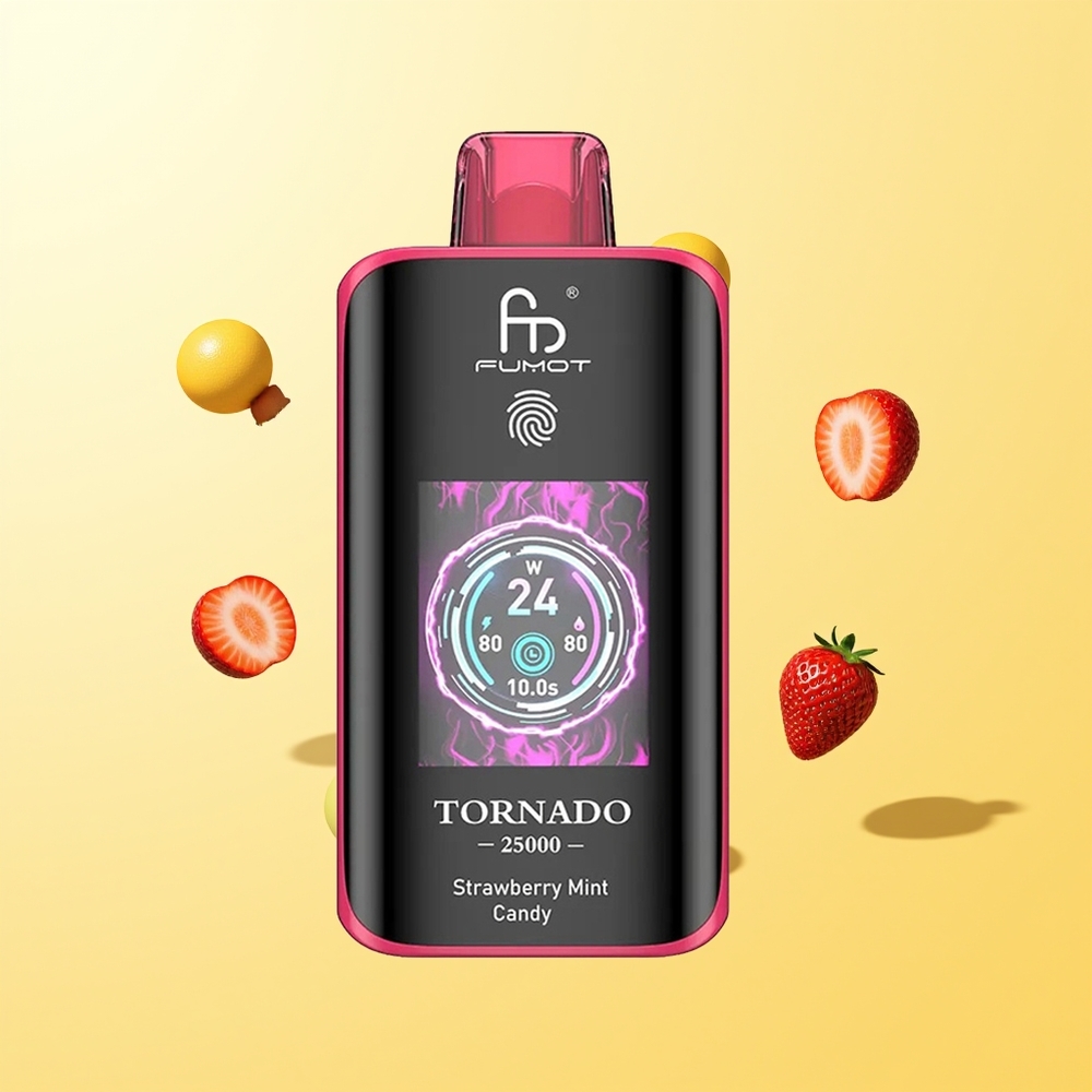 فوموت تورنادو Fumot Tornado 25000 نفخة شاشة HD فراولة نعناع حلوى