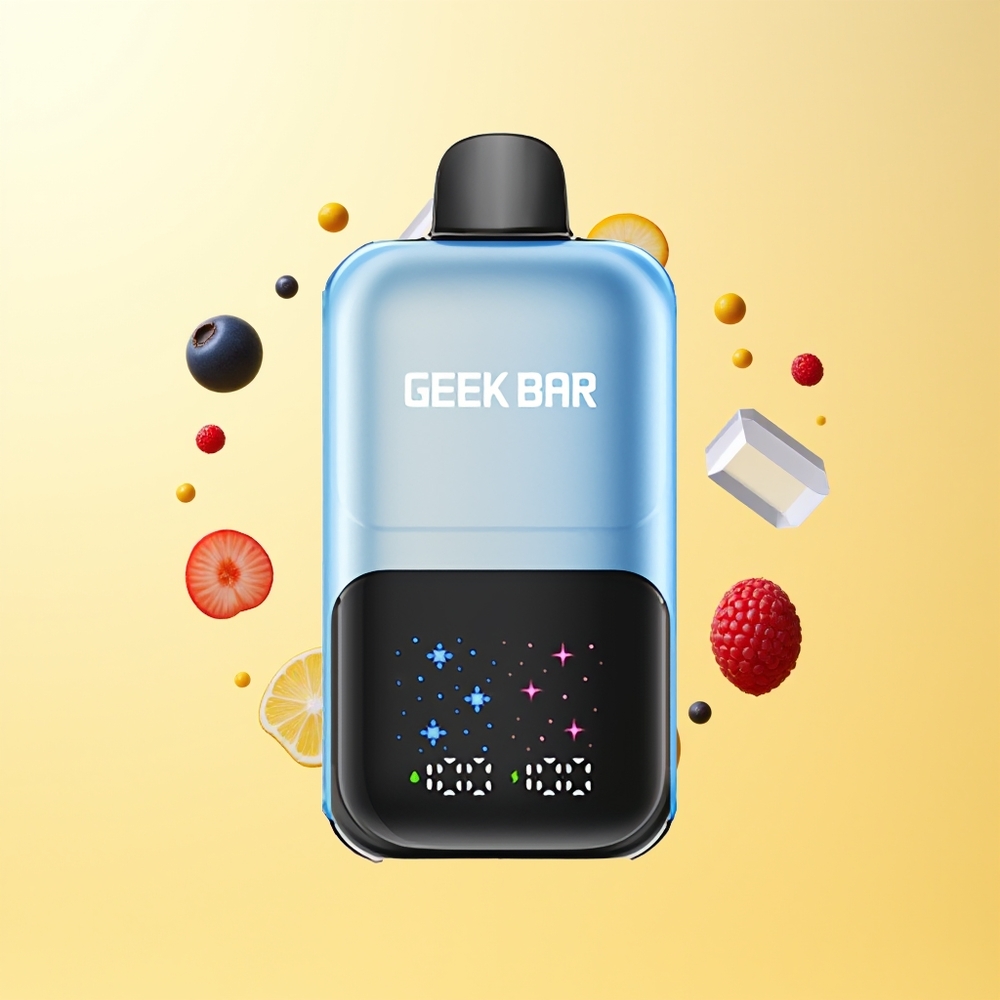 GEEK BAR 2GO 50000 فم توت أزرق توت عُلّيق مثلج شاشة تفاعلية