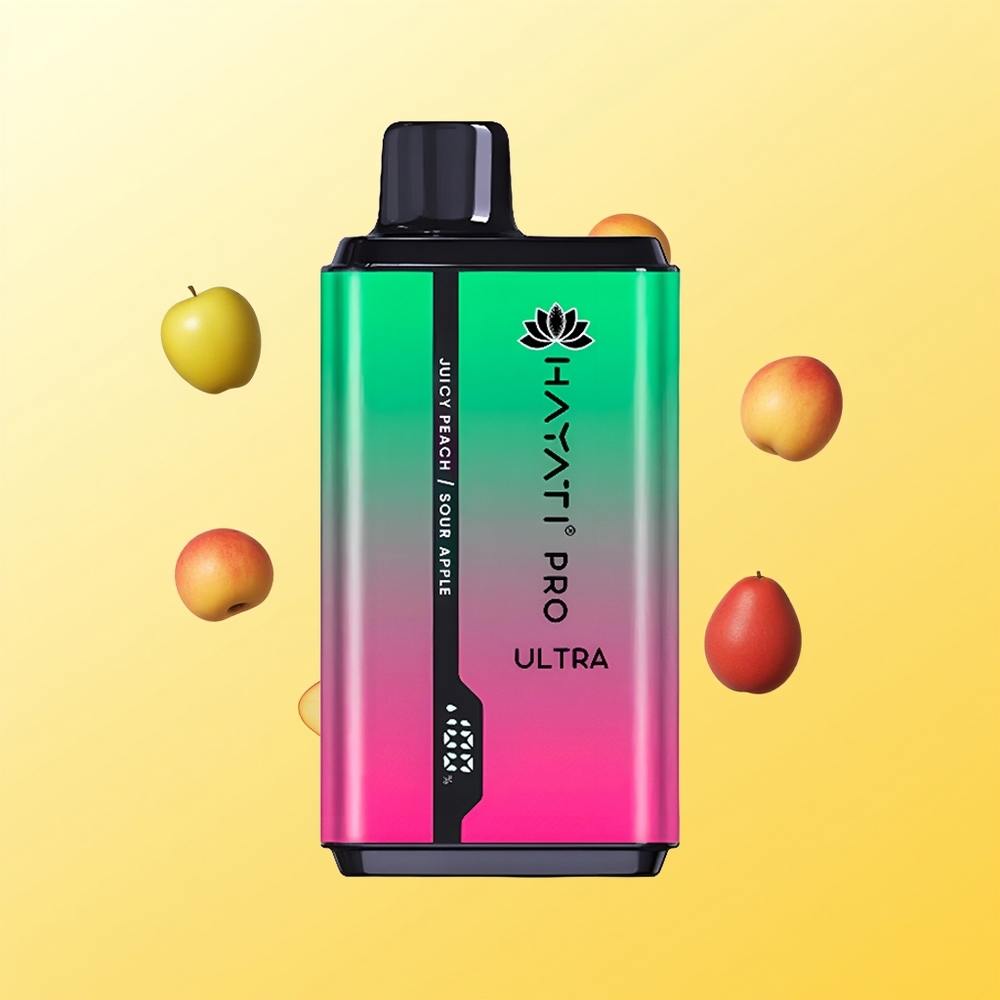 هاياتي برو الترا Hayati Pro Ultra 15000 نفخة تفاح حامض خوخ عصيري