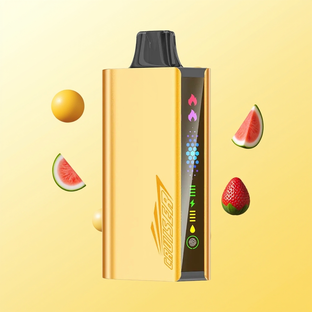 JNR Cruiser 12000 Puffs بطارية مدمجة بسعة 3500 مللي أمبير في الساعة بنكهة الفراولة وجوز الهند والبطيخ
