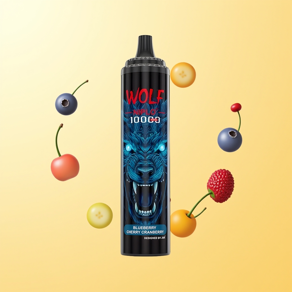 JNR Wolf Niplo 10000 أنف Mesh 1.0 Ohm توت بري كرز توت أحمر