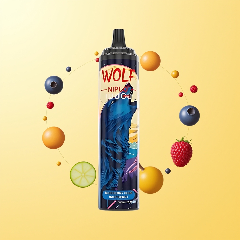 JNR Wolf Niplo 10000 Puffs نوع-C توت أزرق حامض توت العليق