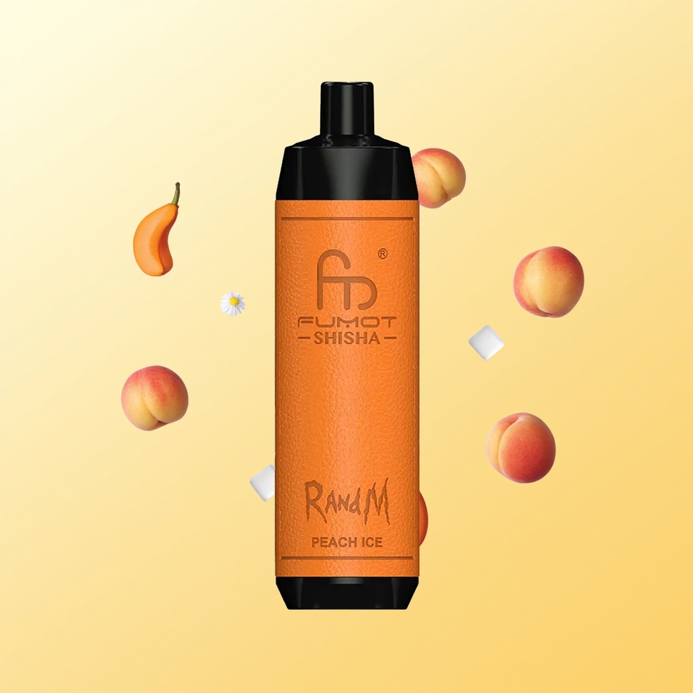 راند اند إم فوموت شيشا RandM Fumot Shisha 10000 نفخة 0.6 أوم خوخ مثلج