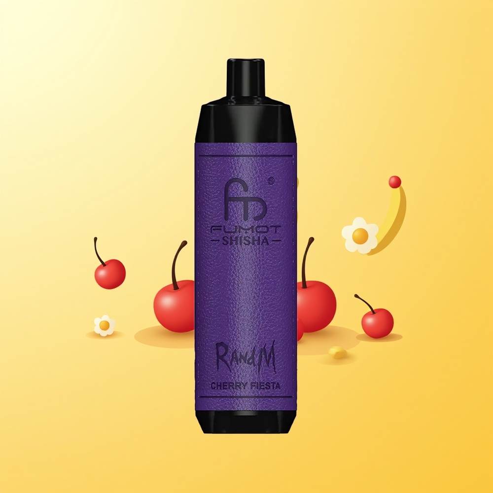 راند آند إم فوموت شيشة RandM Fumot Shisha 10000 نفخة كرز فيستا 18 مل