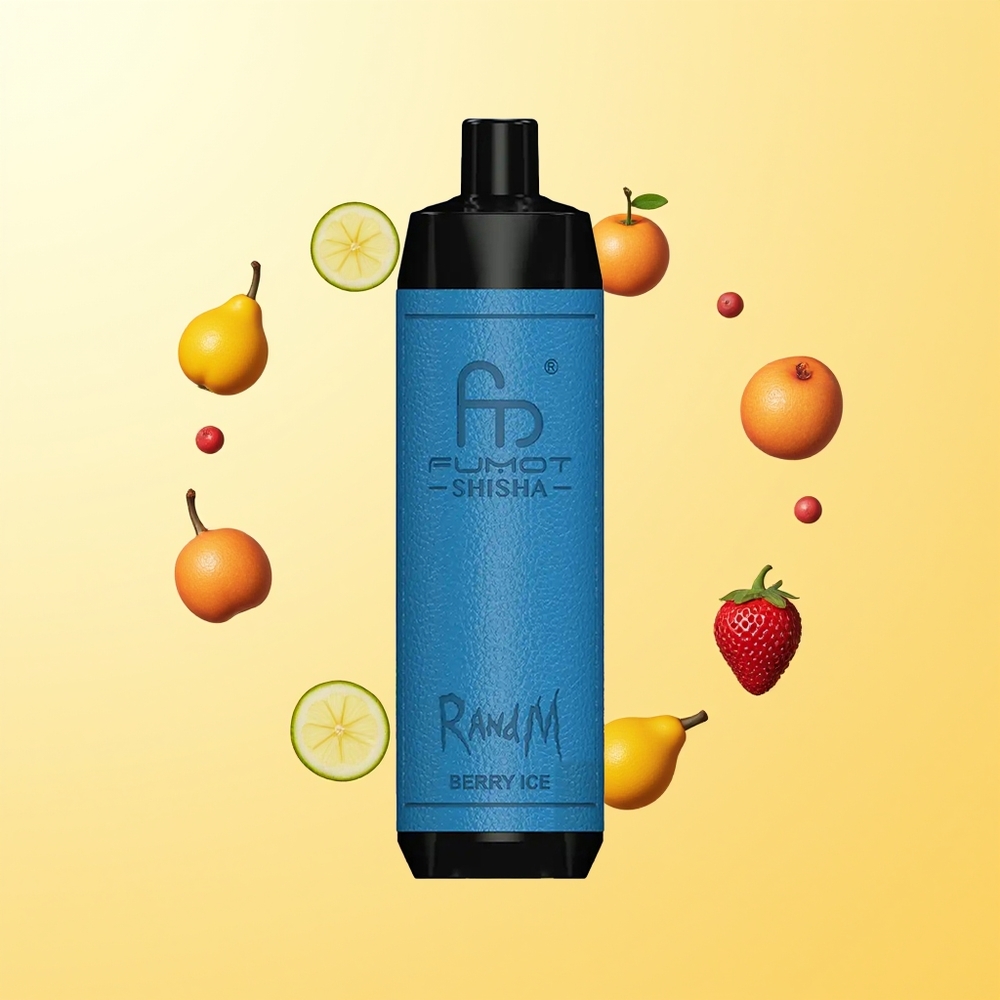 راند آند إم فوموت شيشة RandM Fumot Shisha 10000 نفخة بطارية 850 مللي أمبير بيري آيس