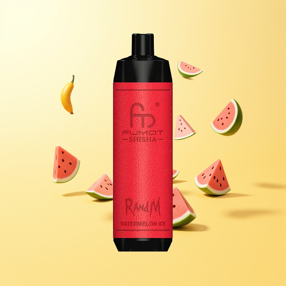 راند آند إم فوموت شيشا RandM Fumot Shisha 10000 نفخة بطارية 850 ملي أمبير بطعم بطيخ مثلج
