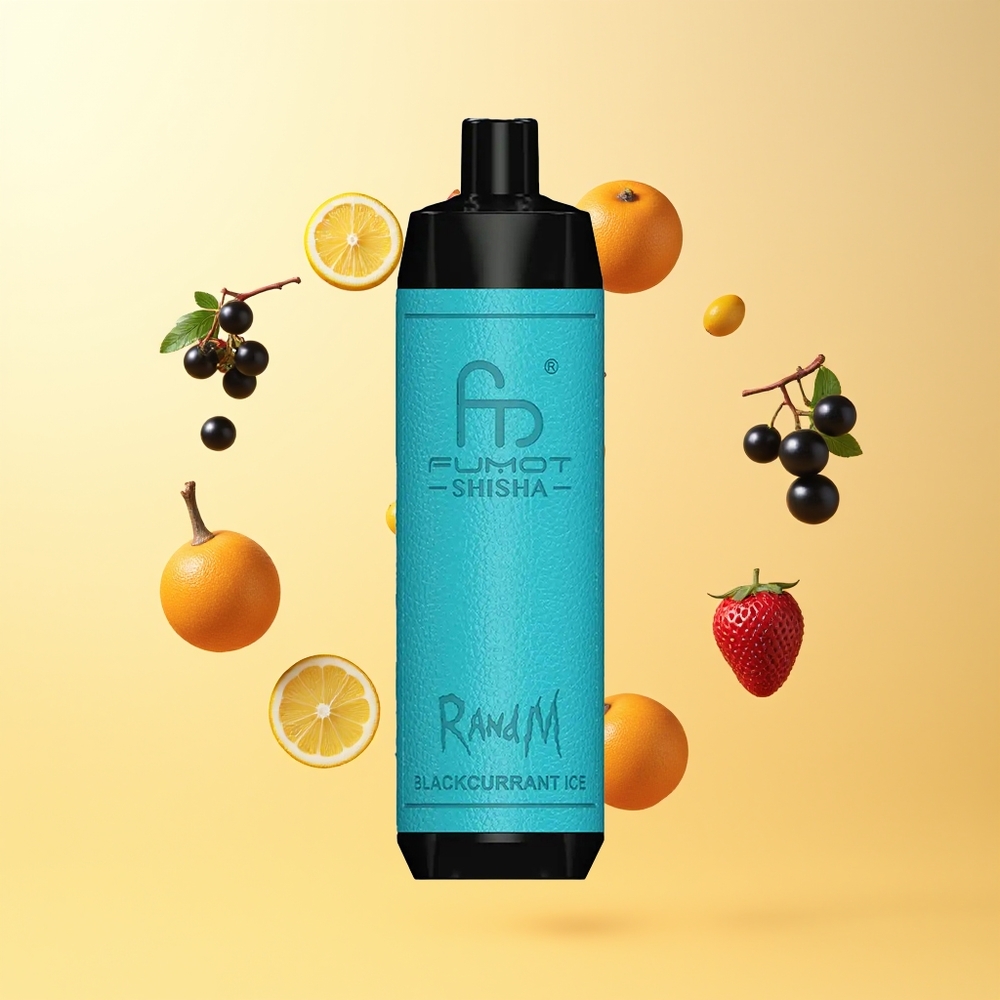 راند اند إم فوموت شيشا RandM Fumot Shisha 10000 نفخة نوع-سي أسود آيس