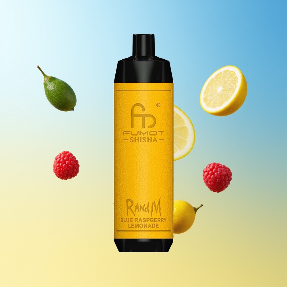راند آند إم فوموت شيشة RandM Fumot Shisha 10000 نفخة توت أزرق ليموناضة مع مؤشر إل إي دي