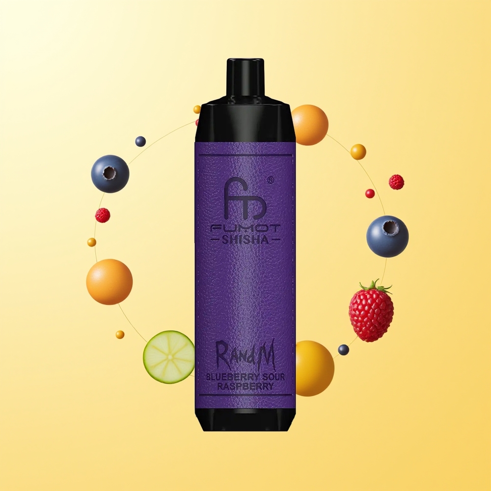 راند إم فوموت شيشا RandM Fumot Shisha 10000 نفخة نوع-سي بلوبيري سور راسبيري