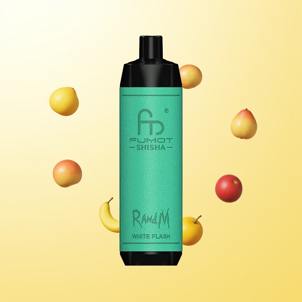 راند آند إم فوموت شيشة RandM Fumot Shisha 10000 نفخة فلاش أبيض مؤشر LED