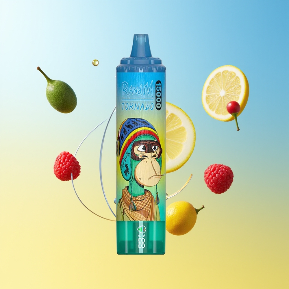 رانديم فوموت تورنيدو RandM Fumot Tornado 15000 نفخة مشروب التوت الأزرق والليموناضة شاشة إل سي دي