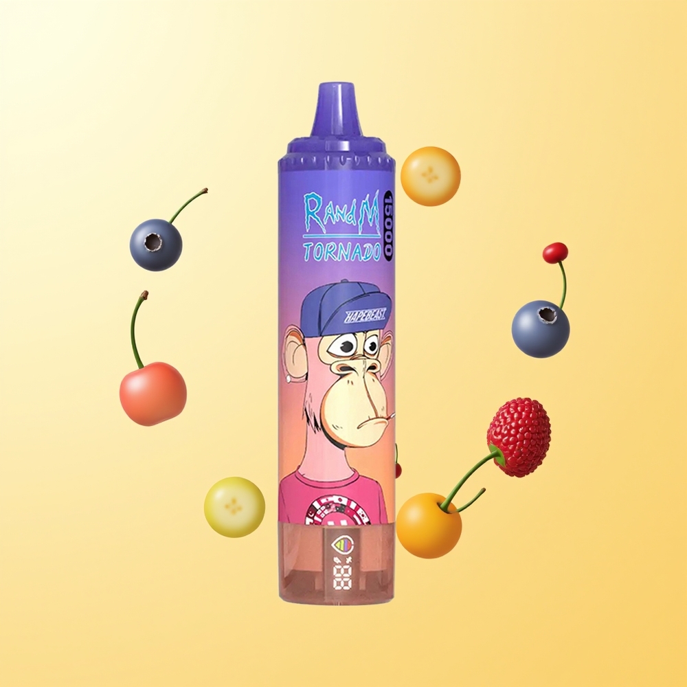 راندم فوموت تورنادو RandM Fumot Tornado 15000 نفخة بلوبيري شيري كرانبري شاشة إل سي دي