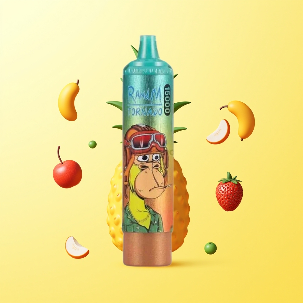 راندوم فوموت تورنادو RandM Fumot Tornado 15000 نفخة شيشة نكهة الأناناس المثلج بشاشة إل سي دي