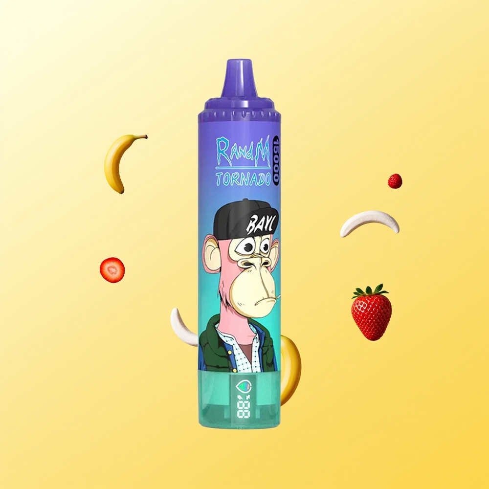 راند إم فوموت تورنادو RandM Fumot Tornado 15000 نفخة فراولة موز شاشة إل سي دي