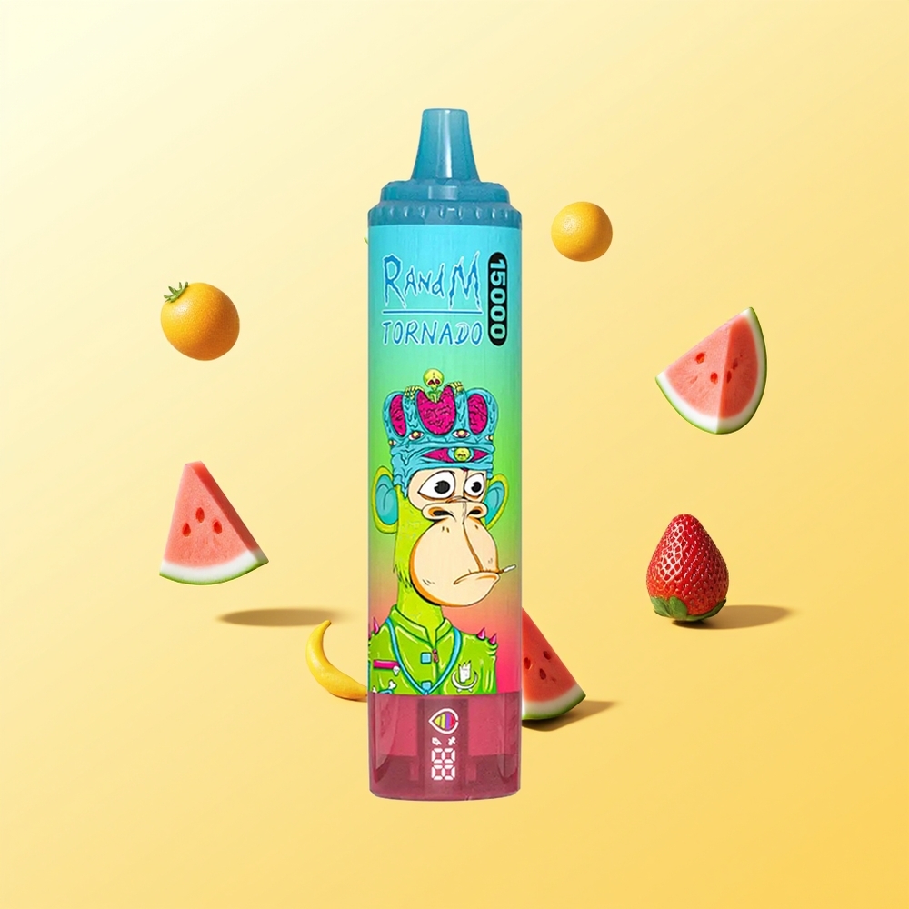 راند إم فوموت تورنادو RandM Fumot Tornado 15000 نَفخة فراولة بطيخ شاشة إل سي دي