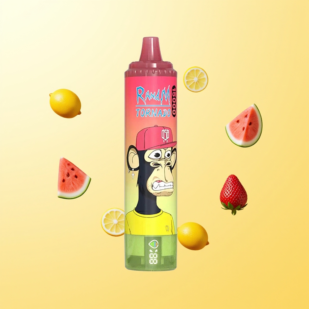 راندإم فوموت تورنادو RandM Fumot Tornado 15000 نفخة فراولة بطيخ ليموناضة شاشة إل سي دي