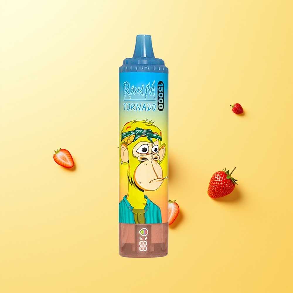 راندإم فوموت تورنادو RandM Fumot Tornado 15000 نفخة فراولة قابل لإعادة الشحن USB Type-C