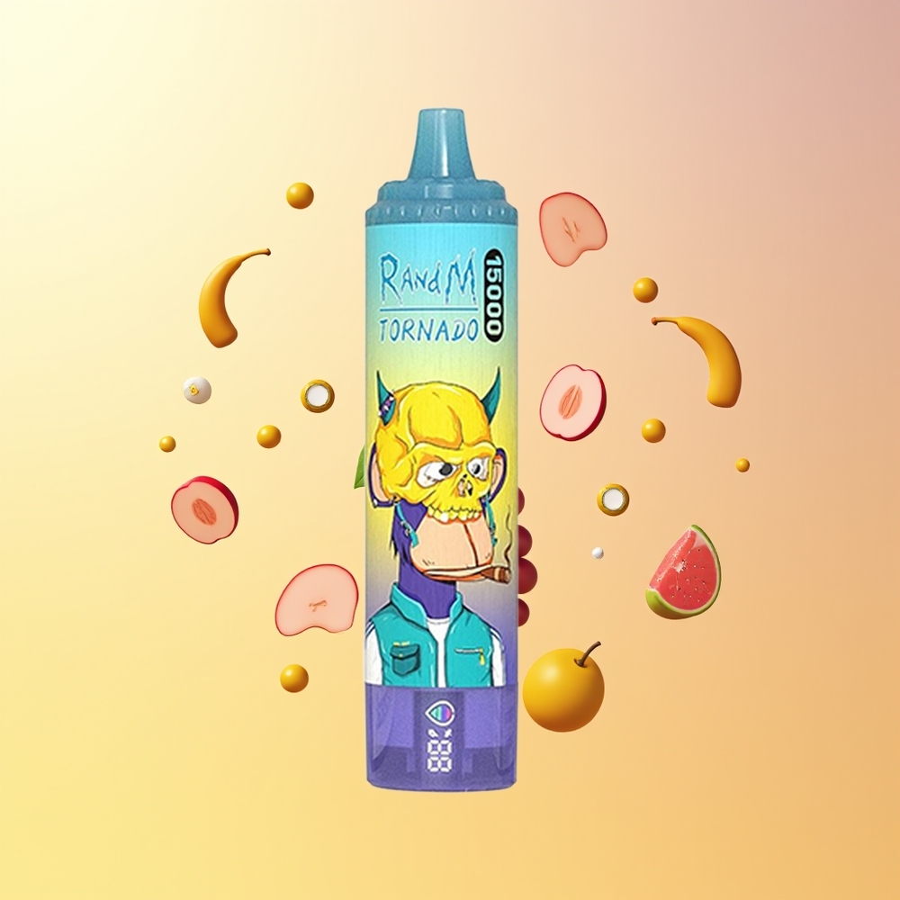 RandM Fumot Tornado 15,000 فم شاشة LCD عنب جليدي