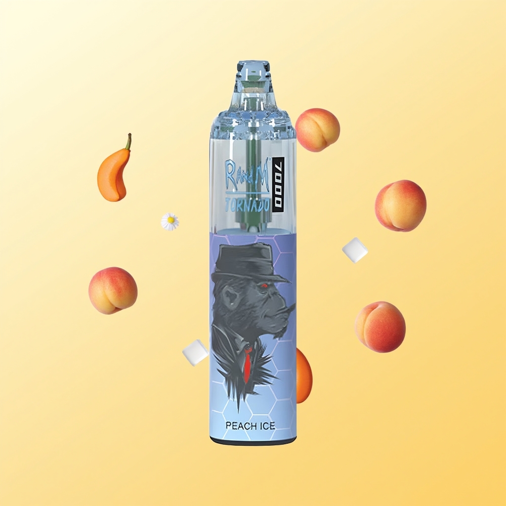 راند إم فوموت تورنادو RandM Fumot Tornado 7000 نفحة خوخ مثلج مع ملف شبكي