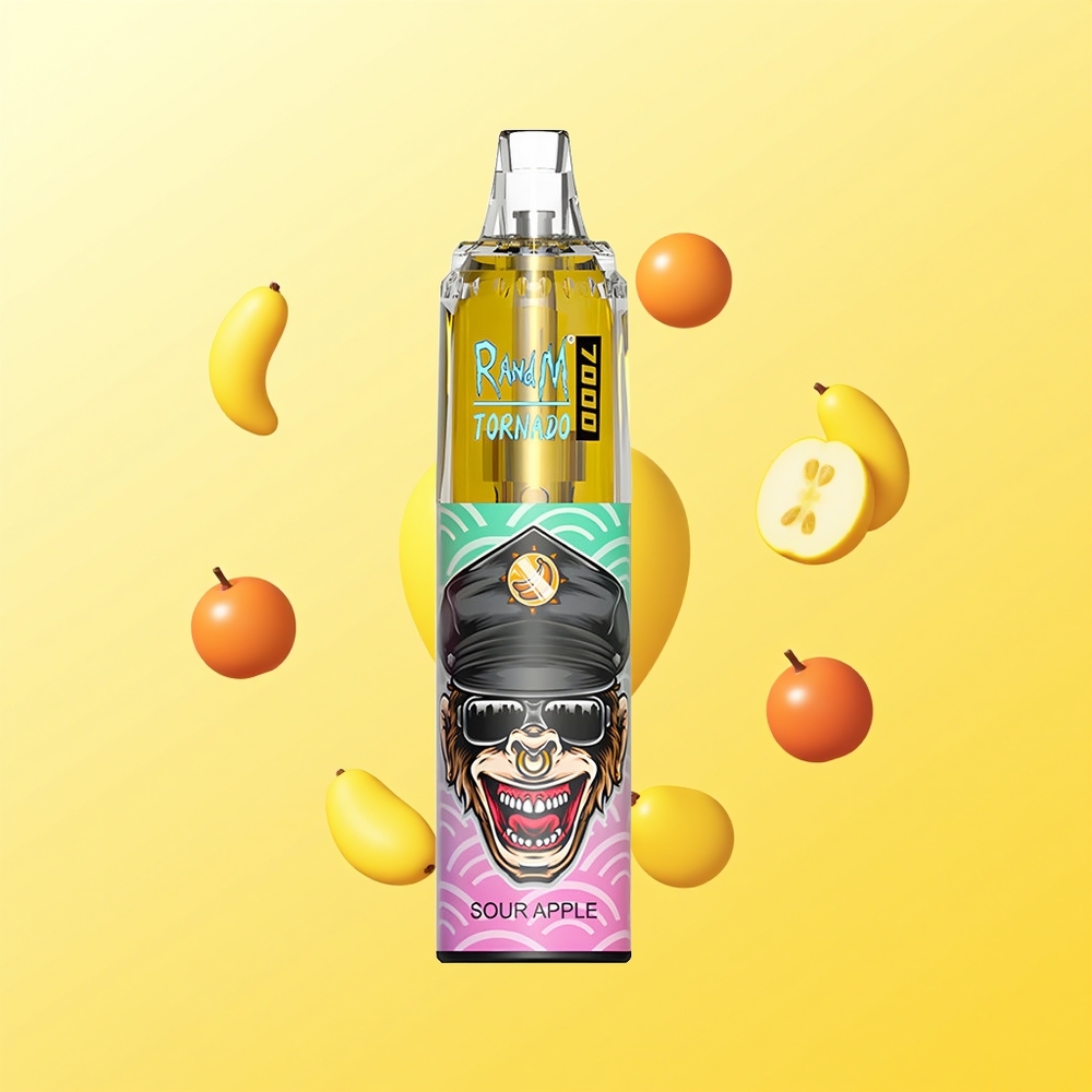 راند إم فوموت تورنادو RandM Fumot Tornado 7000 نفخة تفاح حامض مع ضوء آر جي بي