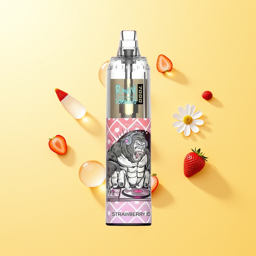 راند آند إم فوموت تورنادو RandM Fumot Tornado 7000 سحبة فراولة آيس مع ضوء آر جي بي