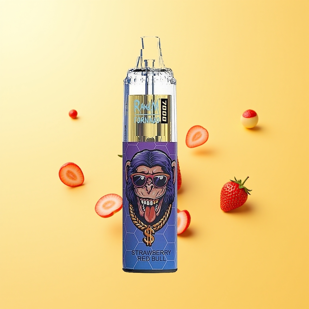 راند أم فوموت تورنادو RandM Fumot Tornado 7000 نَفَس مشروب الطاقة بالفراولة مع ضوء آر جي بي