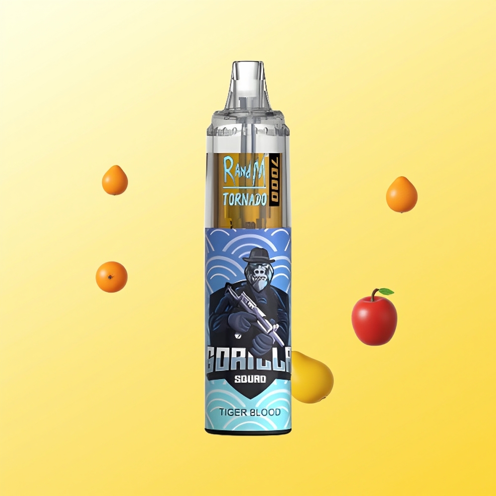 راند أند إم فوموت تورنادو RandM Fumot Tornado 7000 نَفَس شيشة إلكترونية معشوشبة دم النمر