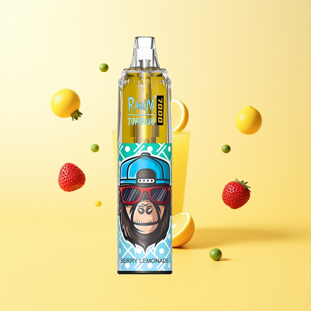 راند إم فوموت تورنادو RandM Fumot Tornado 7000 نَفَس مشروب التوت والليمون مع ضوء RGB