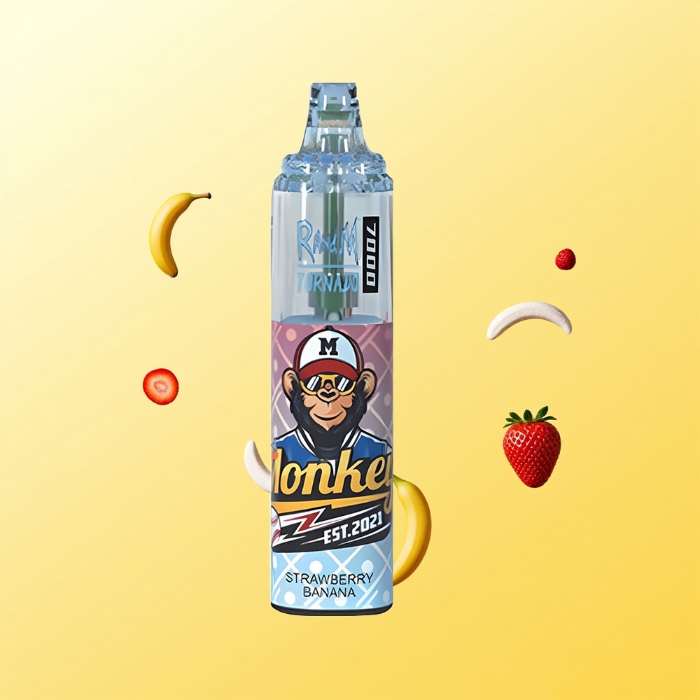 راند أند أم فيوموت تورنادو RandM Fumot Tornado 7000 نفخة فراولة موز مع ضوء RGB