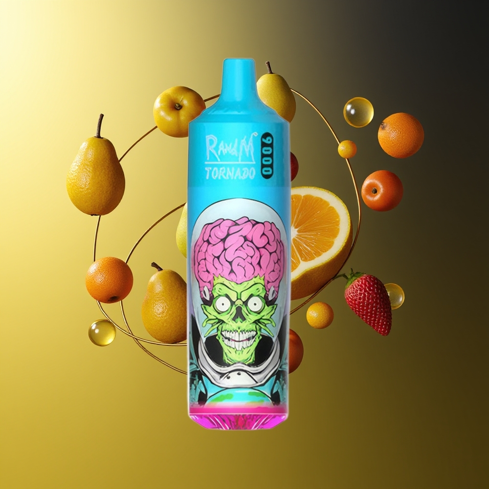 RandM Fumot Tornado 9000 نفخة التنين الأسود الجليدي