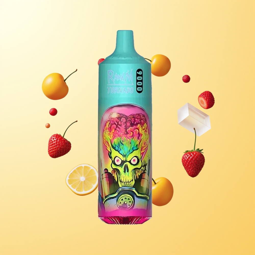 راند اند ام تورنادو RandM Fumot Tornado 9000 نفخة فراولة توت أحمر كرز جليد