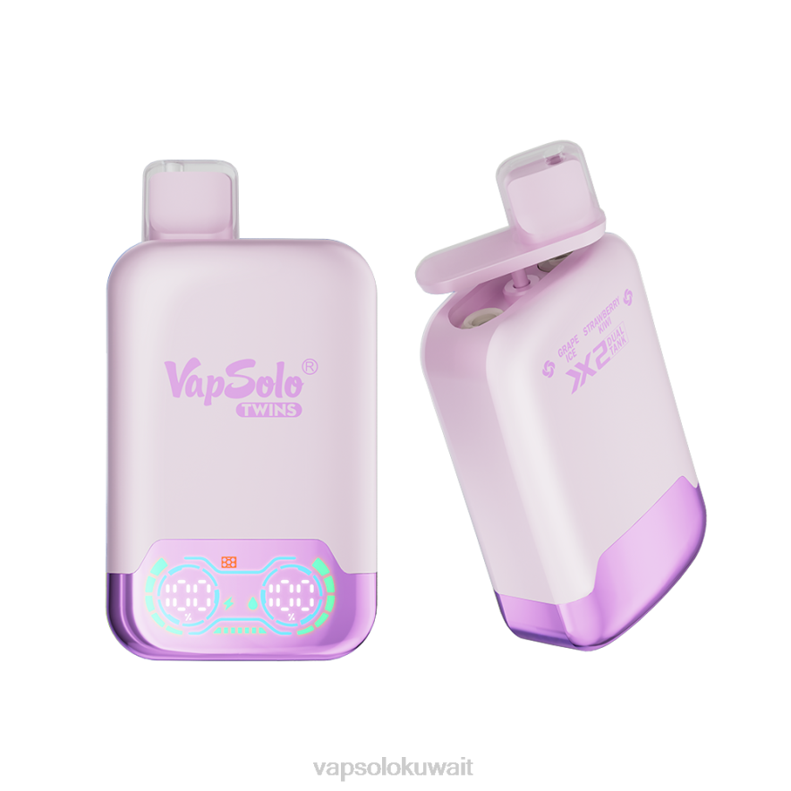 Vapsolo Kuwait - VapSolo TWINS vape القابل للتصرف عنب مثلج وفراولة كيوي PLPD28