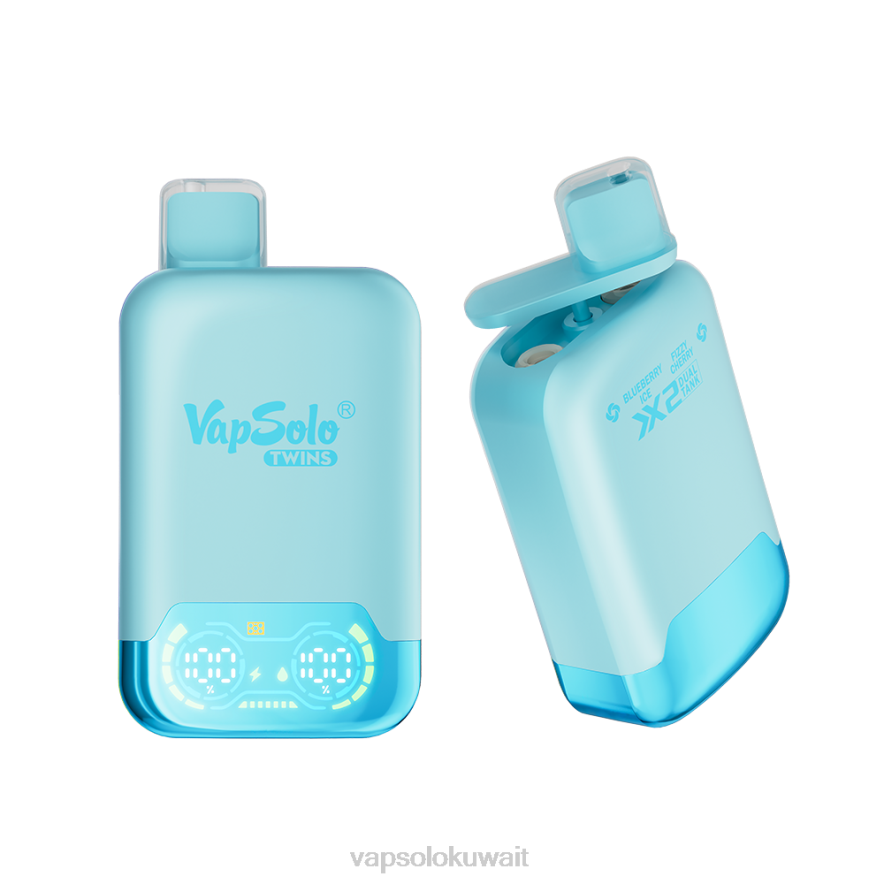 Vapsolo Puffs - VapSolo TWINS vape القابل للتصرف ثلج التوت الأزرق والكرز الفوار PLPD27