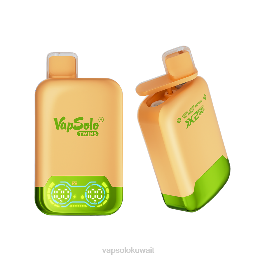 Vapsolo Puffs - VapSolo TWINS vape القابل للتصرف برتقال مانجو بطيخ و ريد بول PLPD30