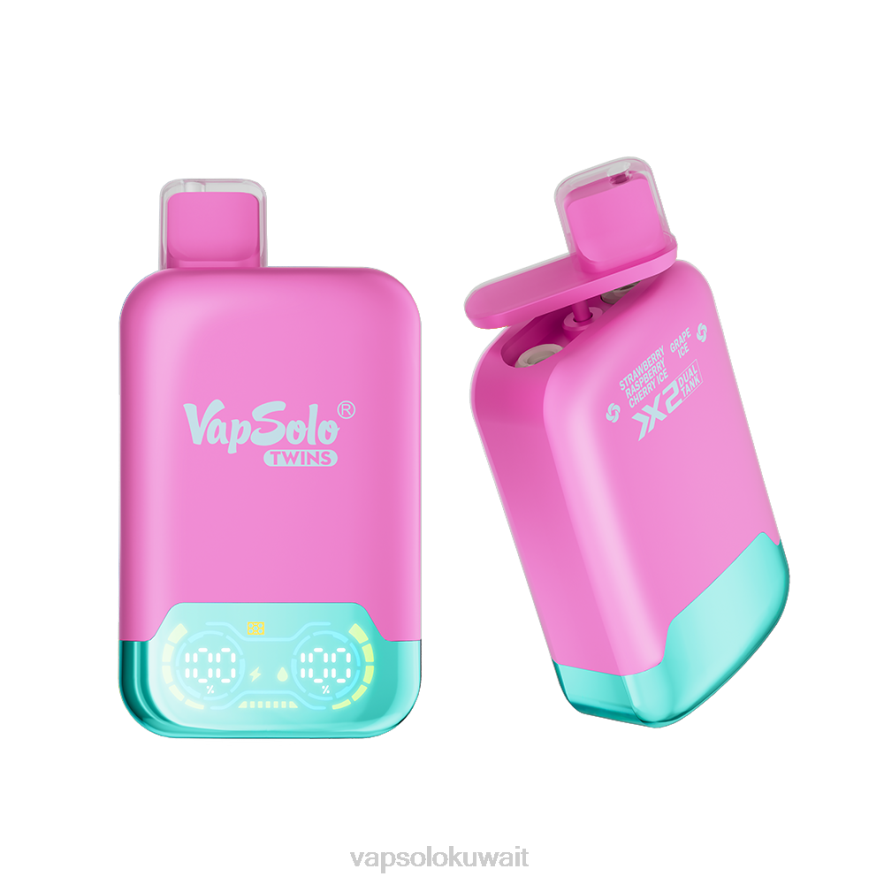 Vapsolo Puffs - VapSolo TWINS vape القابل للتصرف فراولة، توت، كرز، ثلج عنب PLPD33