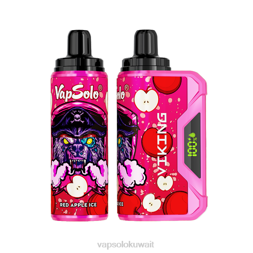 Vapsolo Puffs - VapSolo VIKING vape القابل للتصرف ثلج التفاح الأحمر PLPD42