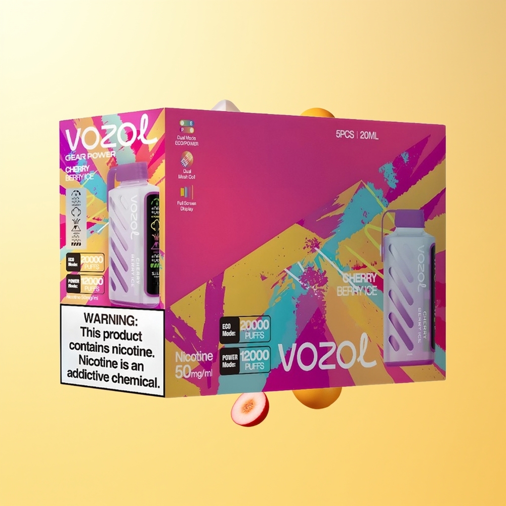 VOZOL Gear Power 20000 Puff S.i.L.C. Tech جهاز تبخير قابل للرمي كرزي توتي مثلج